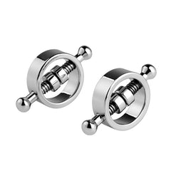 Sleek Silver Spring-Loaded Nipple Clamps - Adjustable Intimate Pleasure 