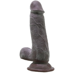 Real Cocks #2 Dual Layered 7 Inch Dildo in Dark Brown