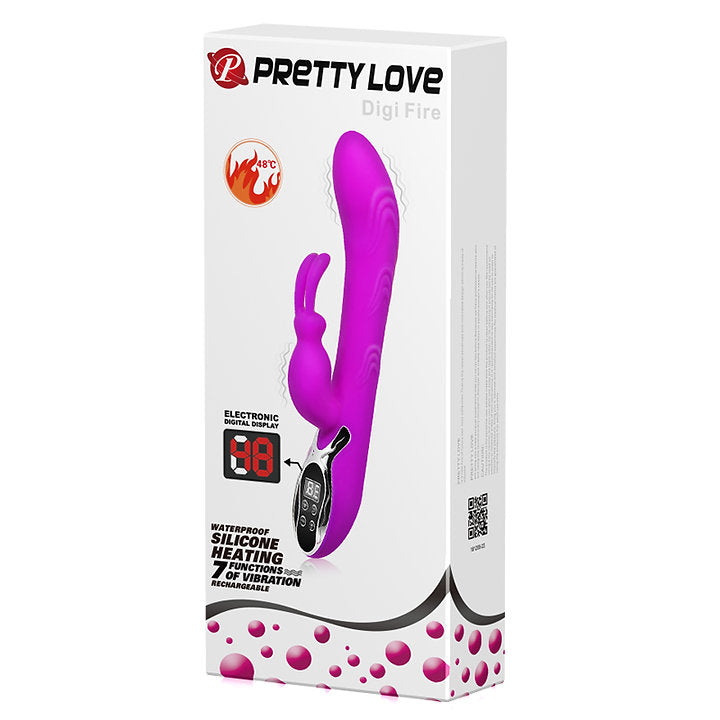 PrettyLove Digi Fire Rabbit Vibrator with Heating & Temperature Display🔥 -  Sex Toys & Adult Toys | XtoySmart Canada