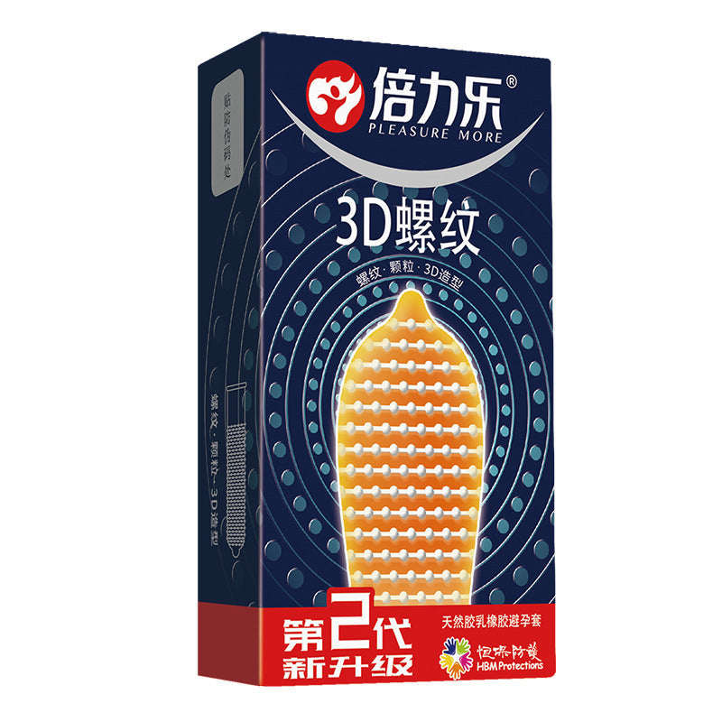 倍力乐Ribbed Dots Condoms in 10 Pack(3D大颗粒螺纹） -  Sex Toys & Adult Toys | XtoySmart Canada