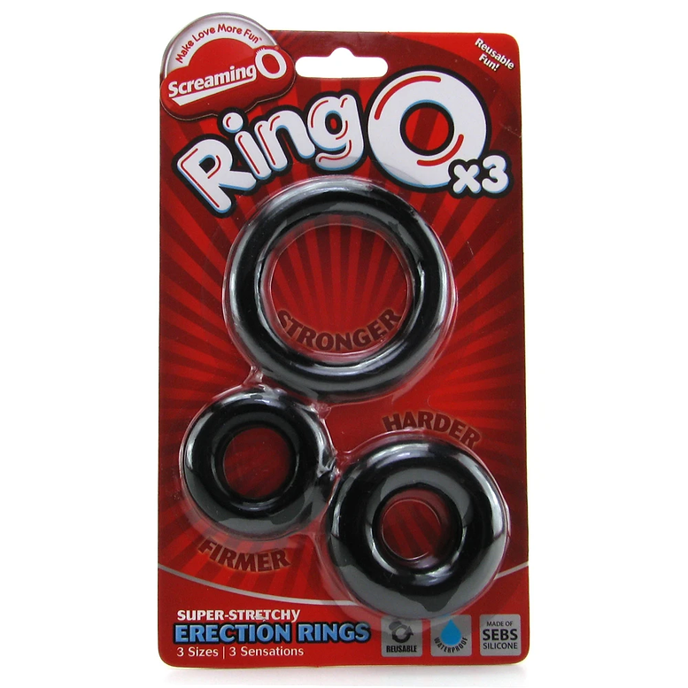 RingO X3 Super Stretchy Erection Rings in Black -  Sex Toys & Adult Toys | XtoySmart Canada