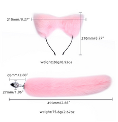 性感后庭狐狸尾巴肛塞情趣四件套（两种颜色可选）