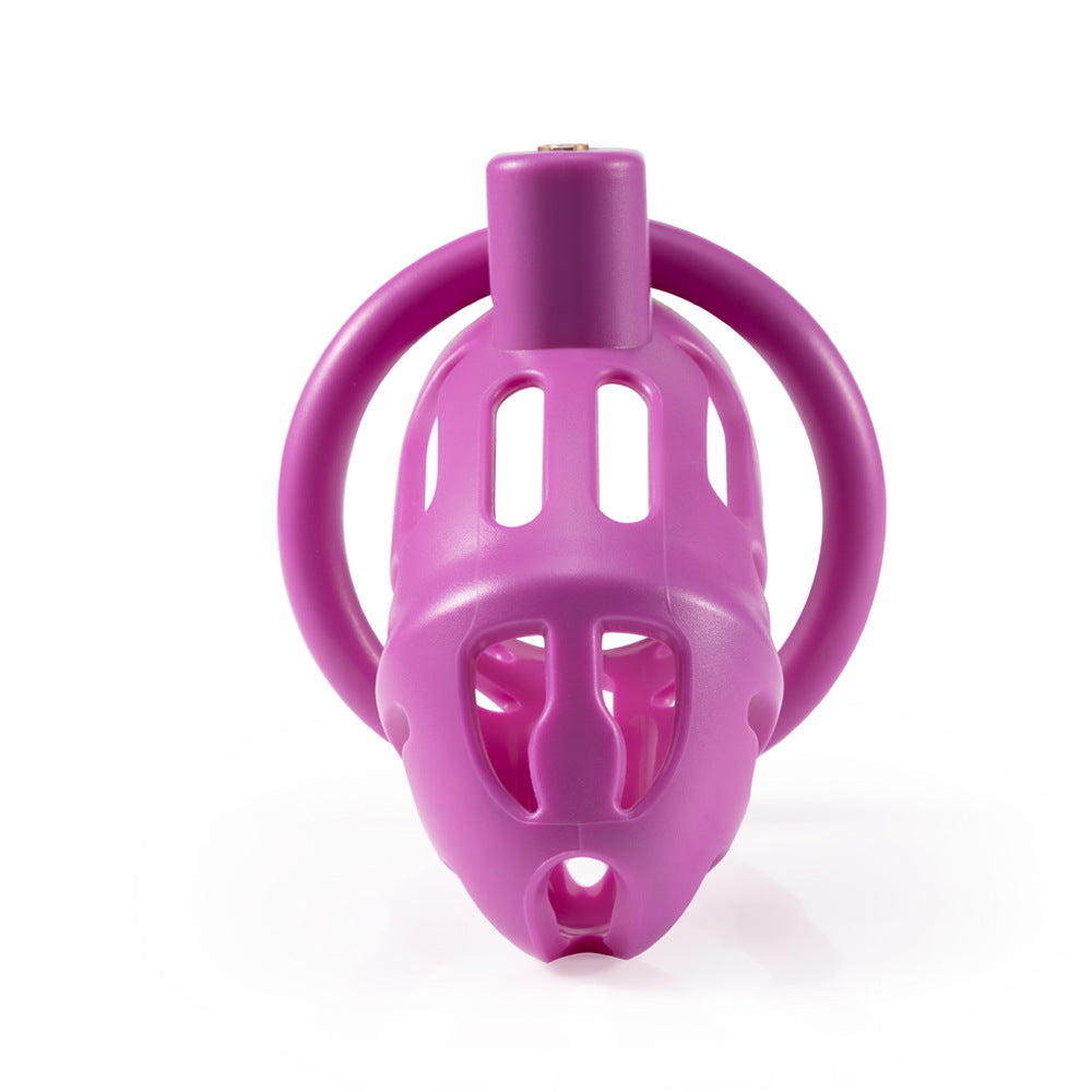 Chastity Cage for Men with 3 Rings - Resin Breathable Birdcage Design, Black, Pink, Purple