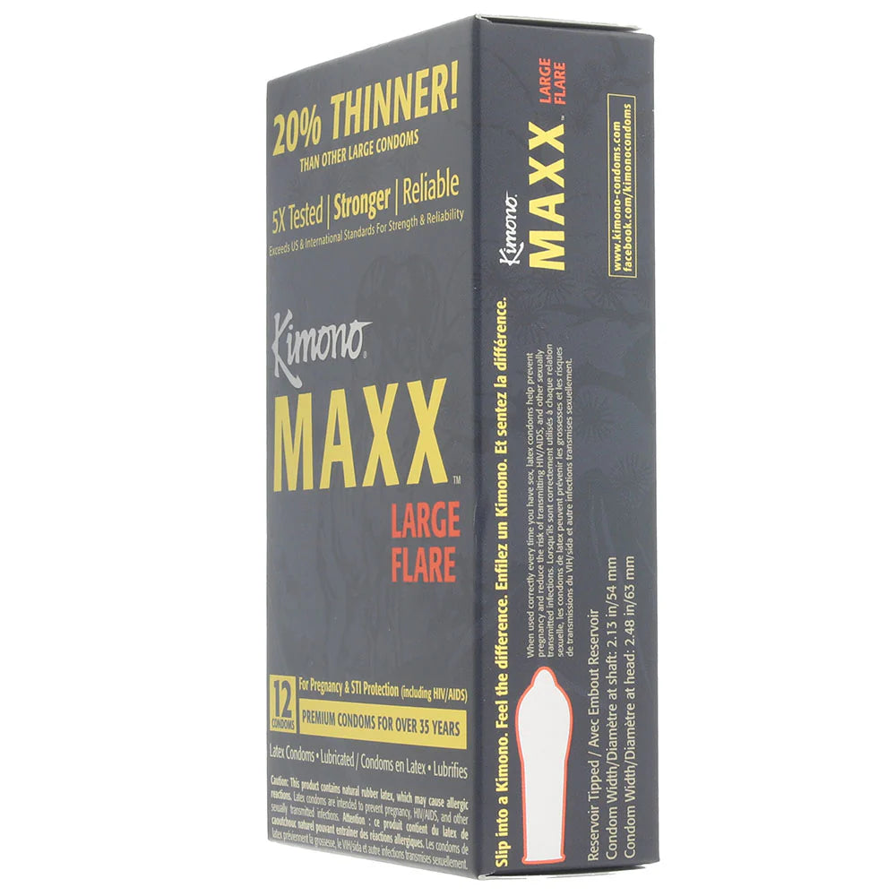 Kimono MAXX Large Flare Condoms in 12 Pack