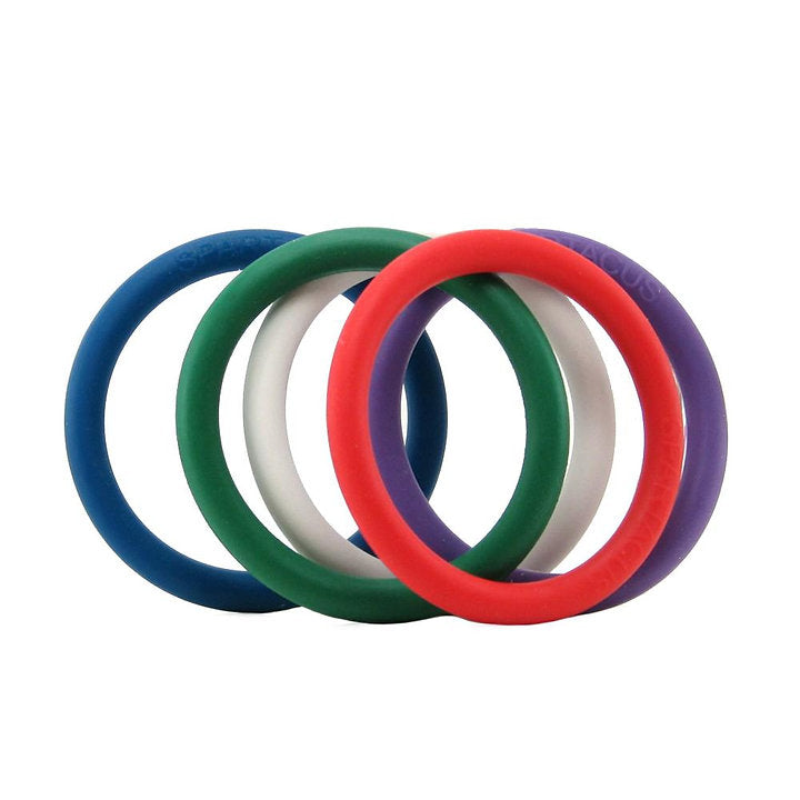 Rubber 1.25 Inch C-Ring 5 Pack in Rainbow -  Sex Toys & Adult Toys | XtoySmart Canada