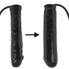 Inflatable Stud 9.5 Inch Dildo in Black