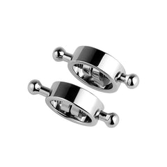 Sleek Silver Spring-Loaded Nipple Clamps - Adjustable Intimate Pleasure 