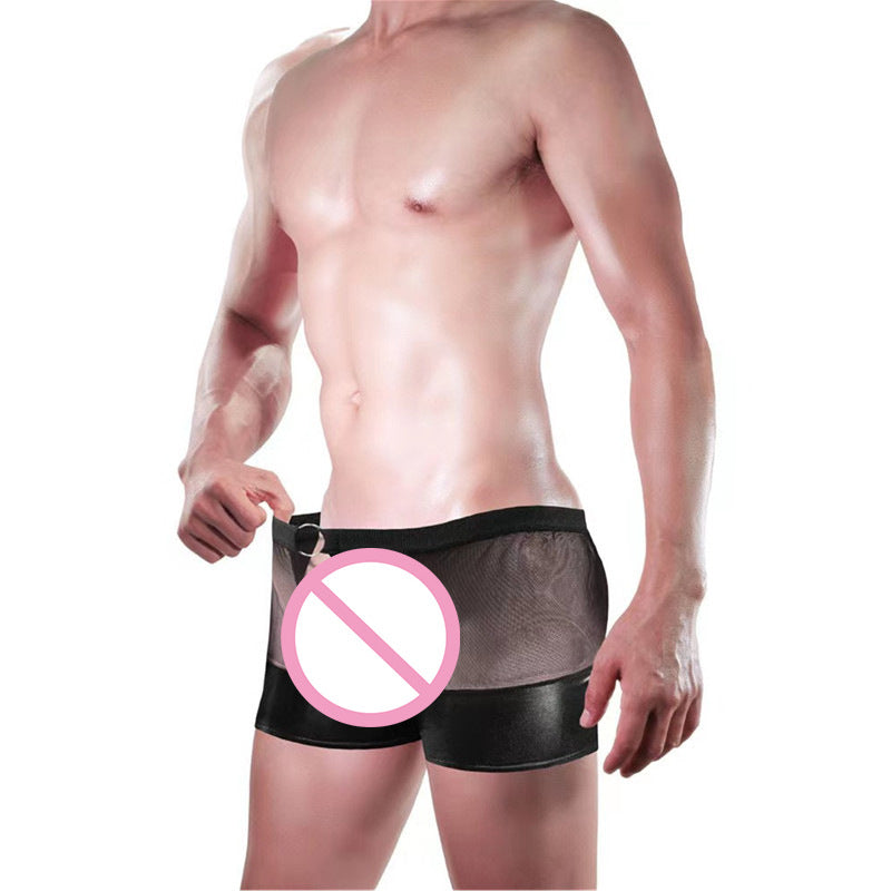 Men's Sheer Open Front& Back See Through Breathable Boxer