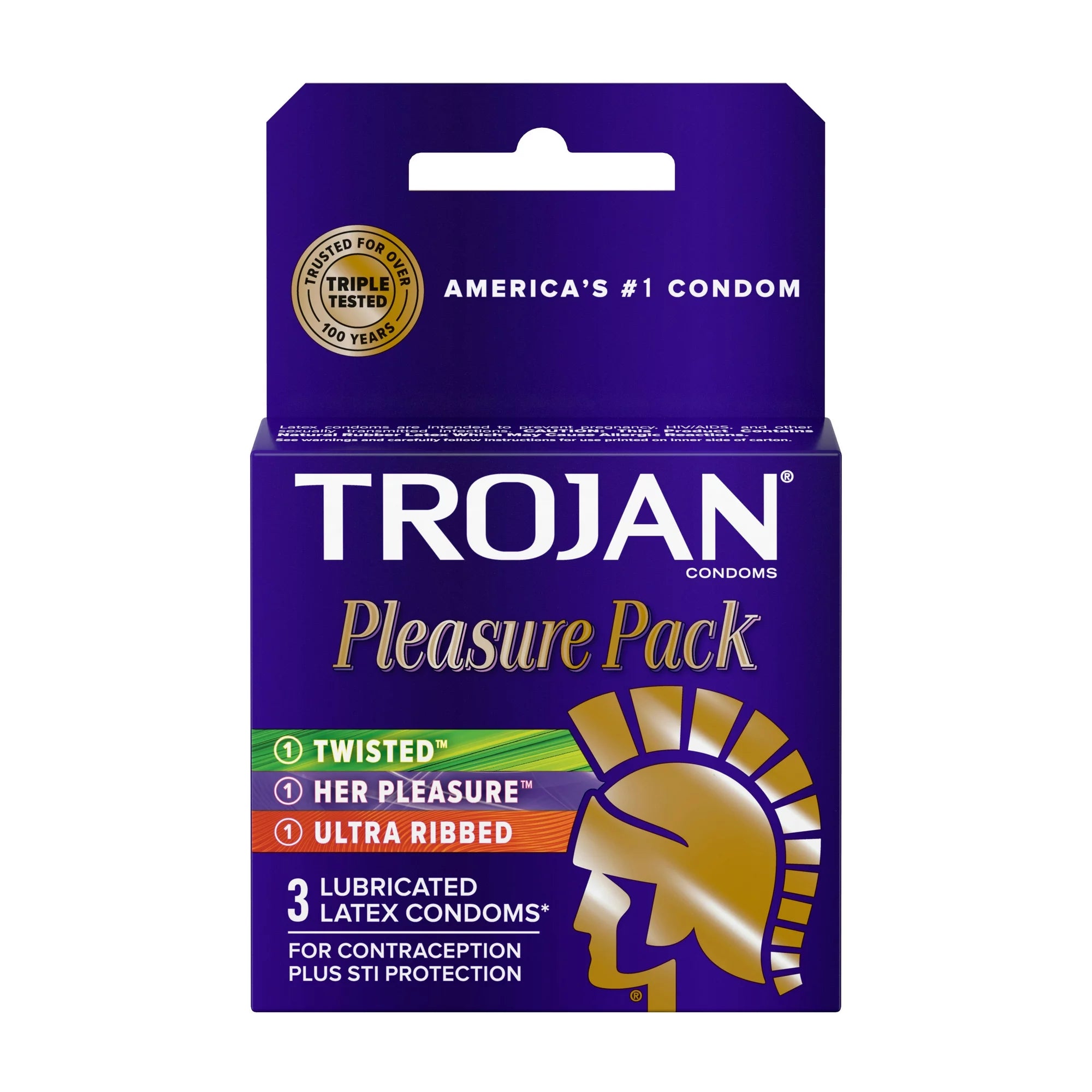 Trojan Pleasure 多种装润滑避孕套 3 件装