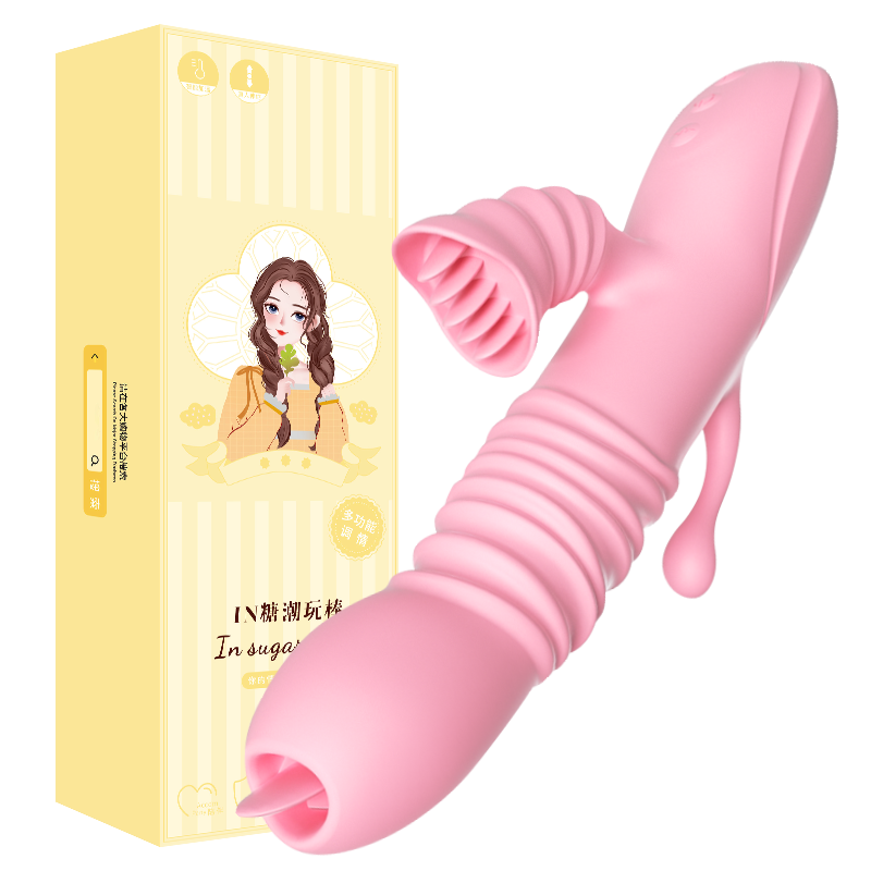 3 in 1 Rabbit Tongue Vibrator with 20 Thrusting Licking & Vibrating Modes Clitoral Stimulator(With 42℃ Heating Function🔥)