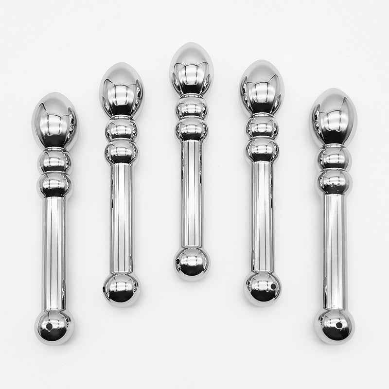 Metal Double-Head Anal Plug Beads | Aluminum Alloy Butt Plug for Temperature Play