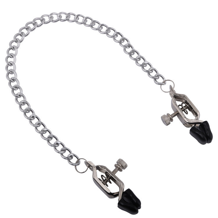 Non-Piercing Metal Nipple Clamps with 1 Pair Chain Breasts Clips