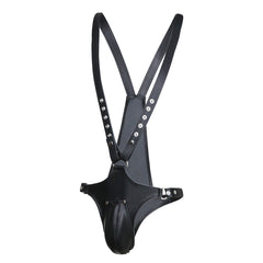 【情趣设计】男士皮质背带束缚裤 -  BDSM风格