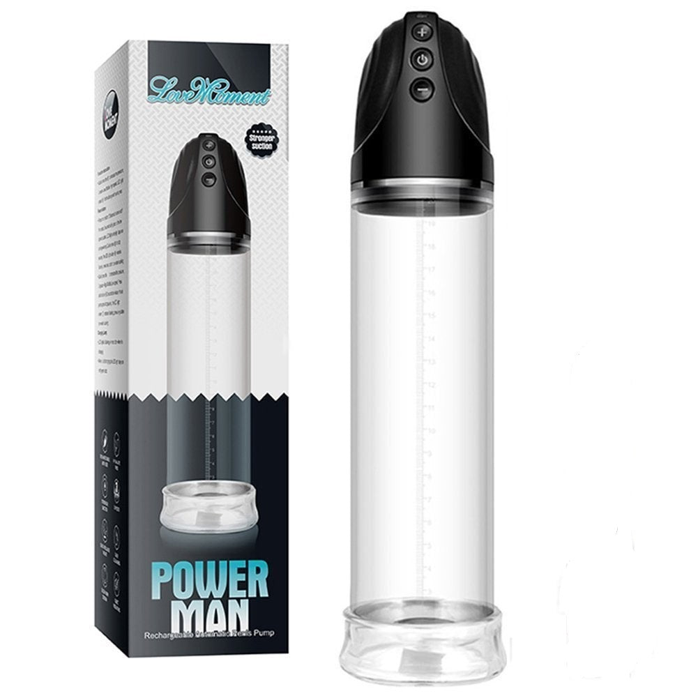 Power Man 自动智能男性增强阴茎泵，带硅胶抚触套