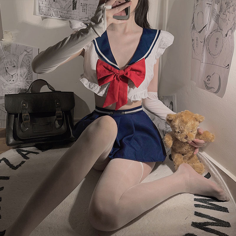 Sexy Japanese Style Cosplay Sailor Schoolgirl Uniform
