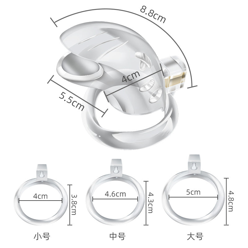 Adjustable Chastity Cage with 3 Rings