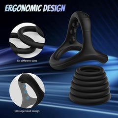 7PCS Premium Silicone Male Ring Set, Adjustable Intimate Rings for Men, Multi-Size Couples Adult Toy for Enhanced Pleasure & Private Experience