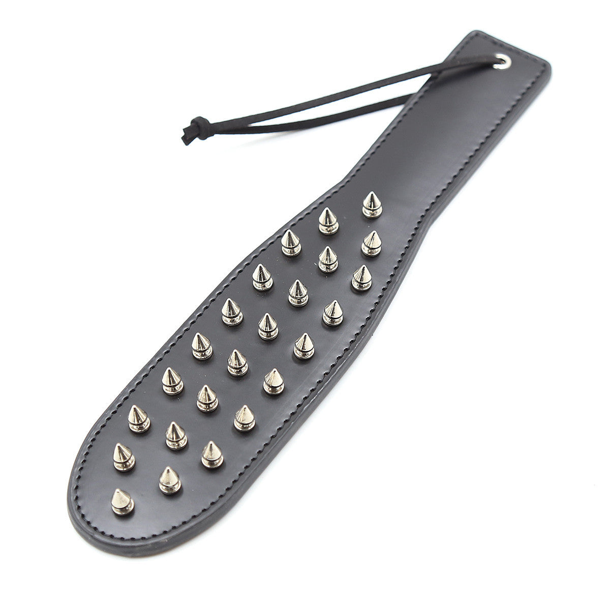 Leather Studded Black Spanking Paddle