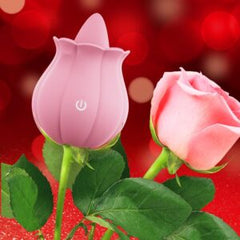 “Touch of Happiness”10-Mode Rose Tongue Licking Vibrator – Rechargeable Waterproof Silicone Pleasure Toy for Women | Pink & Purple