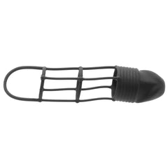 Silicone Ribbed Cock Cage Extender in Black -  Sex Toys & Adult Toys | XtoySmart Canada