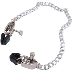 Non-Piercing Metal Nipple Clamps with 1 Pair Chain Breasts Clips