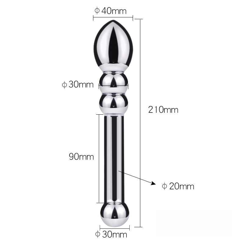 Metal Double-Head Anal Plug Beads | Aluminum Alloy Butt Plug for Temperature Play