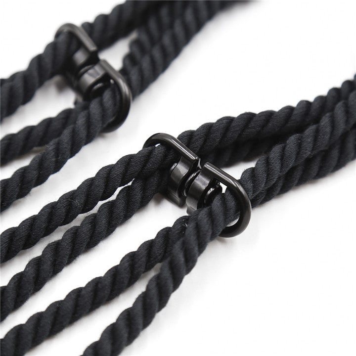 Adjustable Bondage Rope Hand & Foot Cuffs – Soft Nylon Restraints for Couples – Black / Khaki