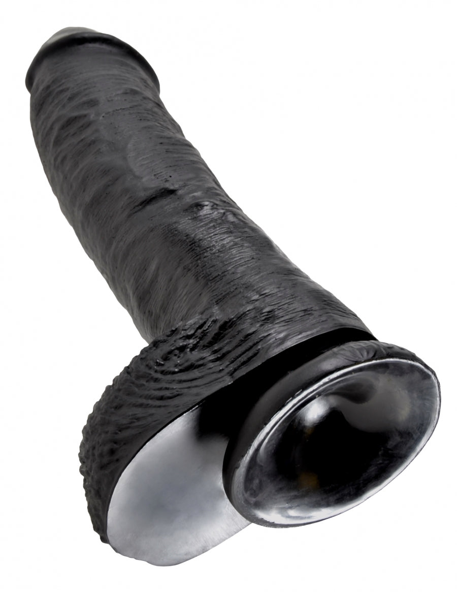 King Cock 10 Inch Cock with Balls in Black