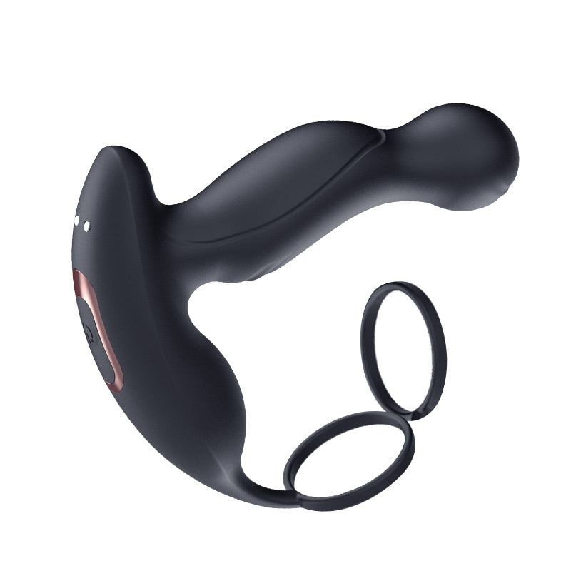 Remote Control Prostate Massager with Dual Cocks(10 Tapping & Vibrating Modes)