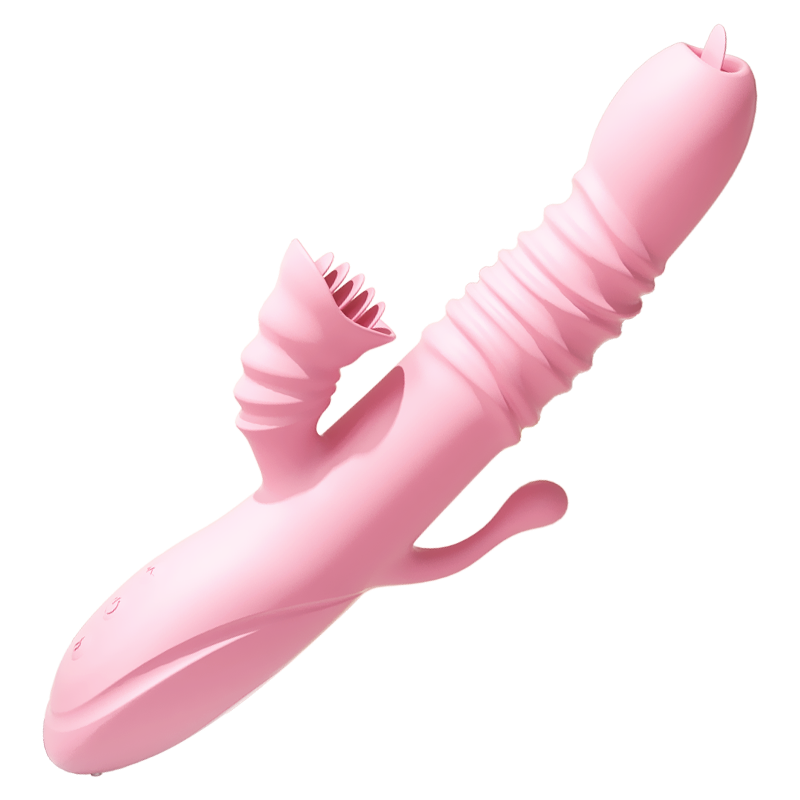 3 in 1 Rabbit Tongue Vibrator with 20 Thrusting Licking & Vibrating Modes Clitoral Stimulator(With 42℃ Heating Function🔥)