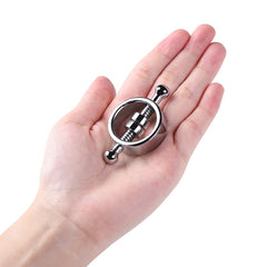 Sleek Silver Spring-Loaded Nipple Clamps - Adjustable Intimate Pleasure 