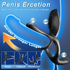3-in-1 Couples Vibrator with 3 Motors & 10 Vibration Modes