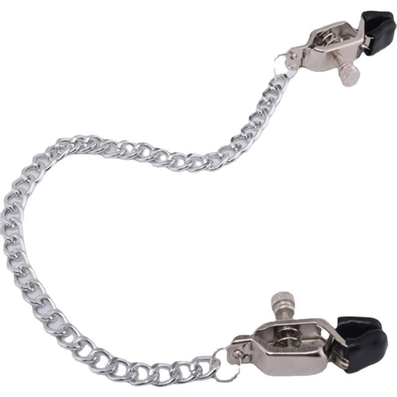 Non-Piercing Metal Nipple Clamps with 1 Pair Chain Breasts Clips