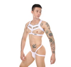 Men's Tie Up Harness Jockstrap Sexy Body Chest Underwear Set