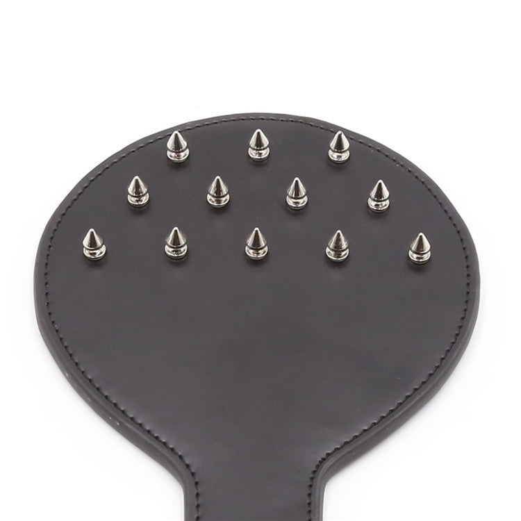 Black Sexy Leather Studded Spanking Paddle