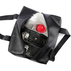 Black Discreet Storage Bag for Adult Toys | Privacy Organizer Case with Leather Finish, Large Capacity & Portable Design