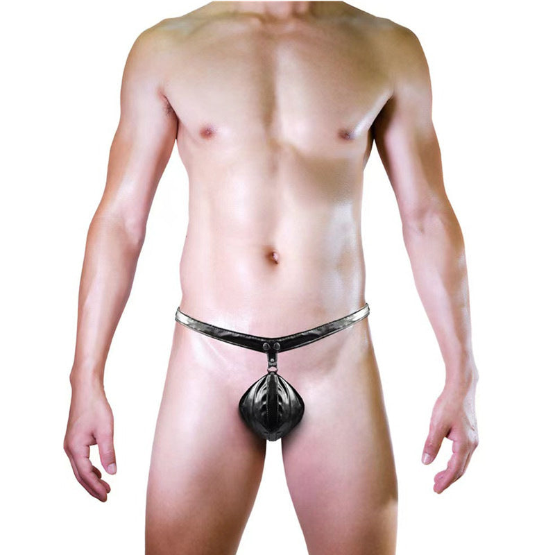 Super Hot Men's Faux Leather Buckle G-Strings