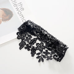 Sexy 3D Lace Black Thigh Garter – Elegant Lingerie Accessory for Maid, Sleepwear & Cosplay