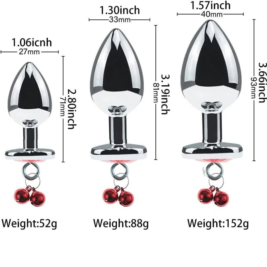 Luxury Metal Anal Training Kit - 3 Sizes with Double Bell Design (4 Colors Available)