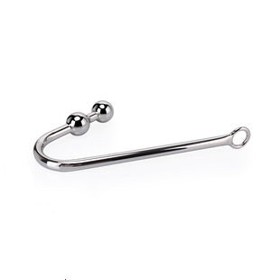 Stainless Steel Anal Hook Butt Plug with 2 Balls