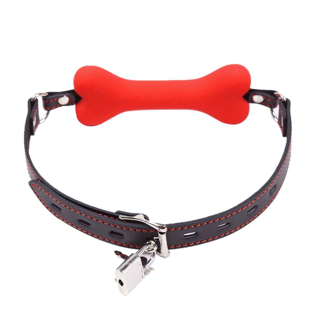 Forbidden Fruits Bondage Silicone Leather Dog Bones Mouth Gag(Three Color Available)