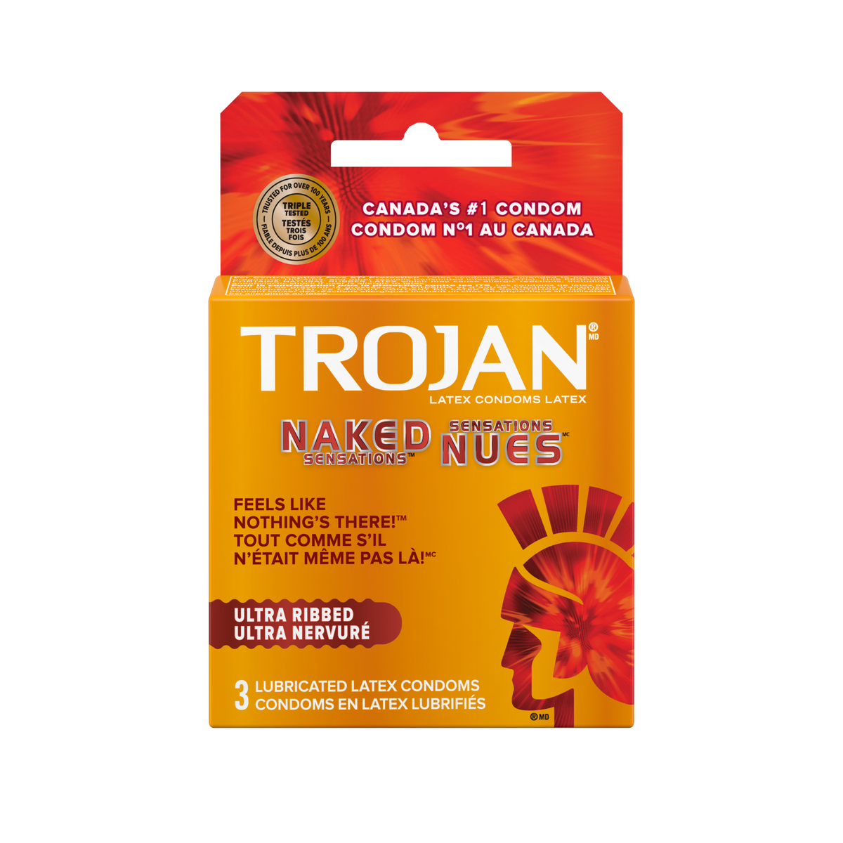 Trojan Naked Nues 超薄凸点避孕套三只装