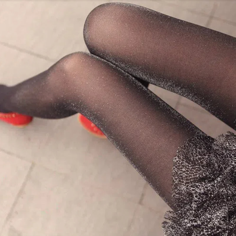 15D Ultra Sheer Shiny Black Stockings – Japanese Style Sexy Pantyhose for Women 