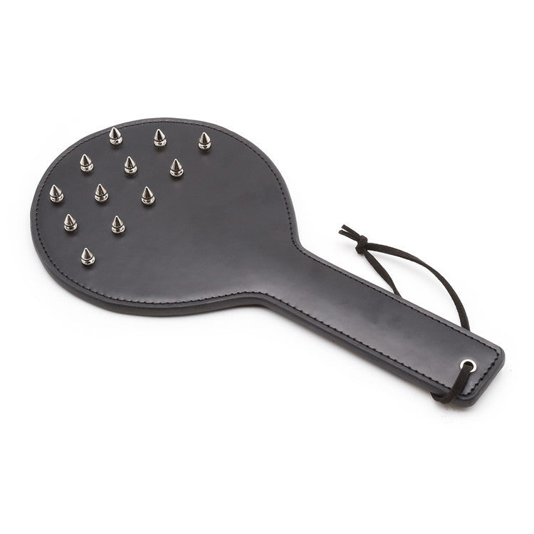 Black Sexy Leather Studded Spanking Paddle