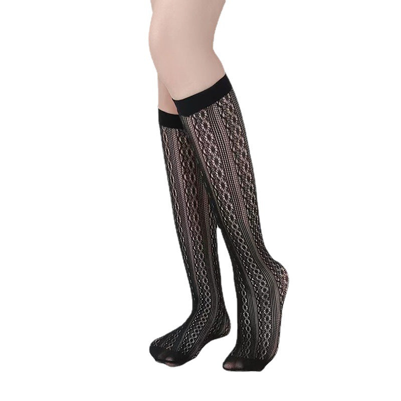 Men’s Thin Black Mid-Calf Socks – Anti-Slip, Trendy Daily & Party Wear