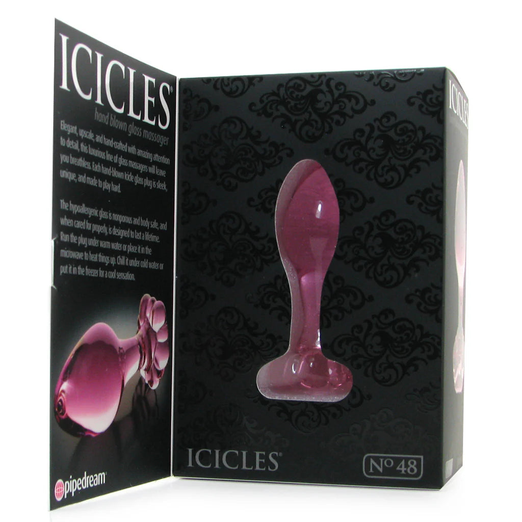Icicles No.48 粉色玻璃肛塞 美国Pipedream 手工耐热玻璃情趣玩具