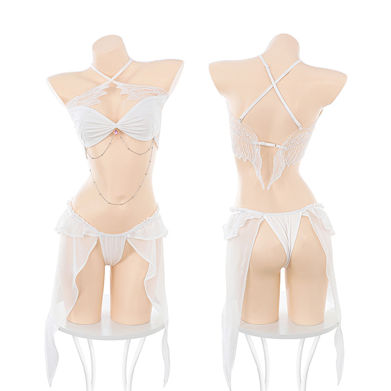 Women's Elegant Pure White Bra and Panty Set