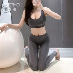 Feimu Sexy Mooning Yoga Top and Pant Set(Two Colors Available)