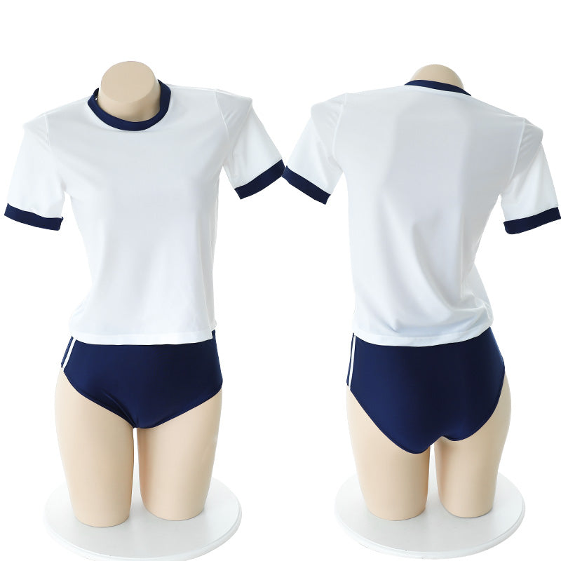 Japanese Anime Style Sexy Cheerleader Cosplay Costume in Blue