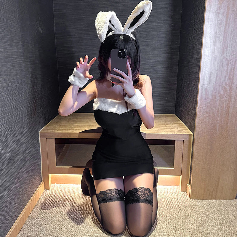日本动漫角色扮演兔子天鹅绒娃娃装睡衣套装
